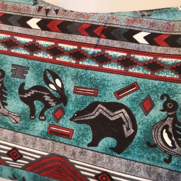 New Southwestern Buffalo Native Cowgirl Purse Teal Burgundy Mini Shoulder Bag - Picture 10 of 10